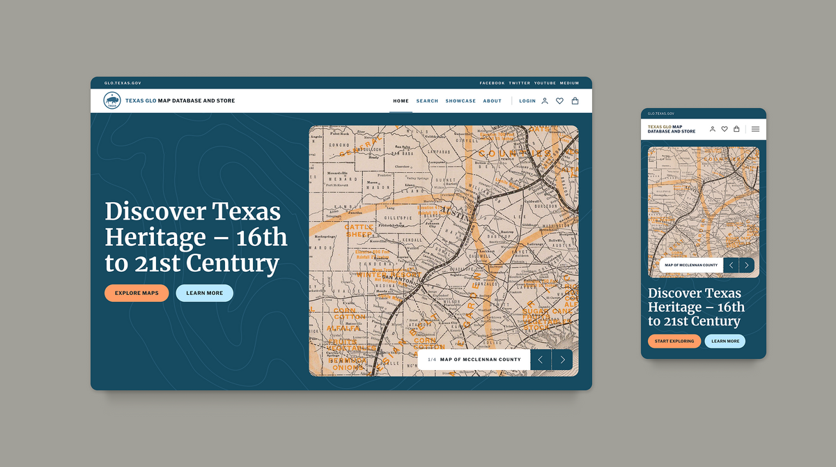 Image of the GLO Homepage banner feature on mobile and desktop view.